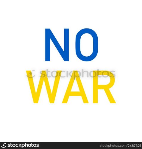 No war icon Ukraine flag colours