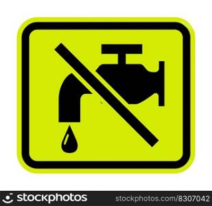 No water tap sign on white Background