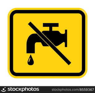 No water tap sign on white Background