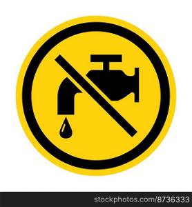 No water tap sign on white Background