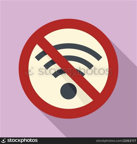 No wifi icon flat vector. Internet network. Bad signal wifi. No wifi icon flat vector. Internet network