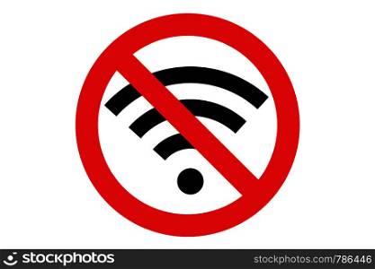 No Wifi Sign vector icon. Vector illustration EPS 10. No Wifi Sign Vector Icon.