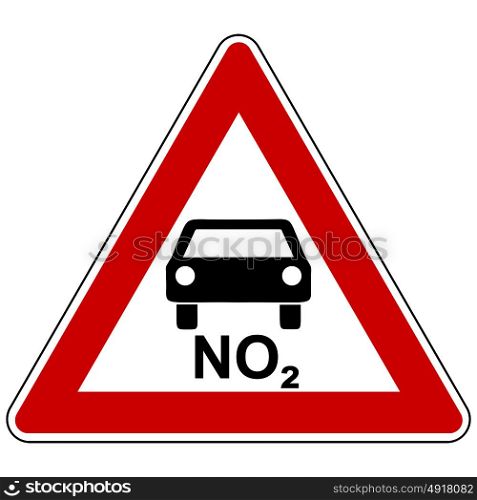 NO2 car and attention sign