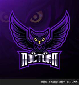 Nocturnal bird owl mascot logo design