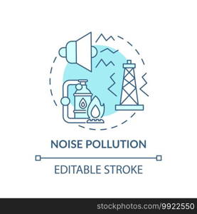 Noise pollution concept icon. Climate justice idea thin line illustration. Harmful sounds. Vector isolated outline RGB color drawing. Moral responsibility towards climate change. Editable stroke. Noise pollution concept icon