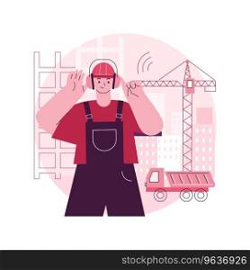 Noise protection abstract concept vector illustration. Industrial safety supplies, professional earplugs, noise level reduction, ear protection, sound cancelling equipment abstract metaphor.. Noise protection abstract concept vector illustration.