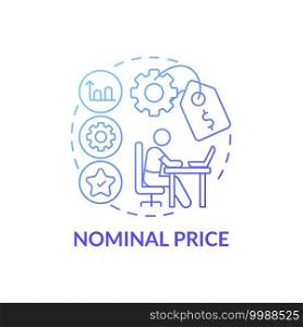 Nominal price concept icon. Online language courses idea thin line illustration. Remote learning format. Technology fees. Less expensive than college. Vector isolated outline RGB color drawing. Nominal price concept icon