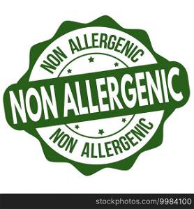 Non allergenic label or sticker on white background, vector illustration