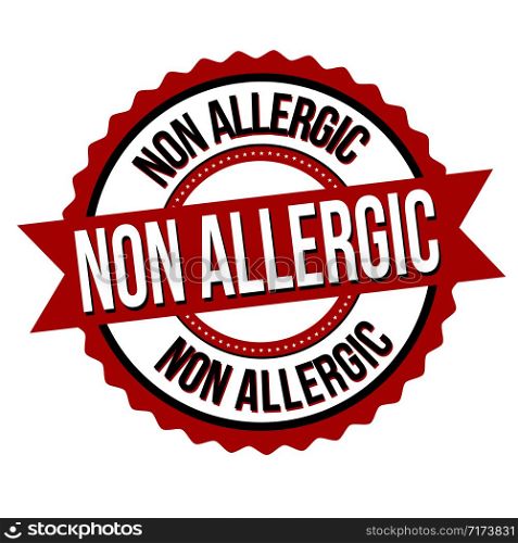 Non allergic label or sticker on white background, vector illustration