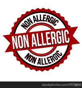 Non allergic label or sticker on white background, vector illustration