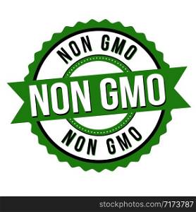 Non GMO label or sticker on white background, vector illustration