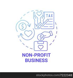 Non profit business blue gradient concept icon. Social entrepreneurship abstract idea thin line illustration. Charitable organization. Mission funding. Vector isolated outline color drawing. Non profit business blue gradient concept icon