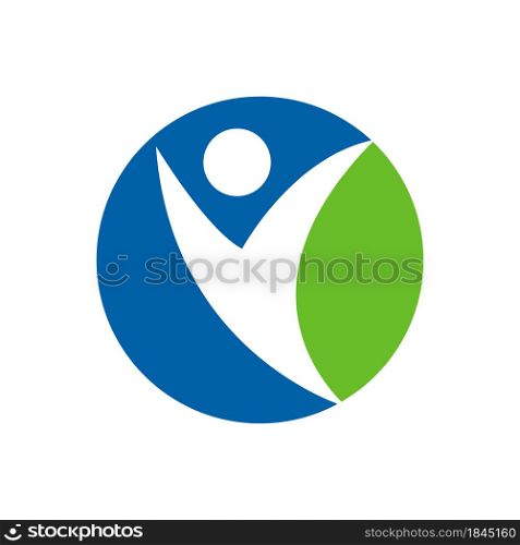 Non profit logo, people, healthy vector illustration.