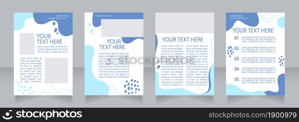 Non profit organization promotion blank brochure layout design. Vertical poster template set with empty copy space for text. Premade corporate reports collection. Editable flyer paper pages. Non profit organization promotion blank brochure layout design