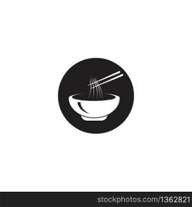 Noodle bowl logo design vector ilustration template