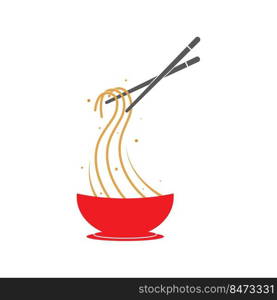 Noodle bowl logo vector template