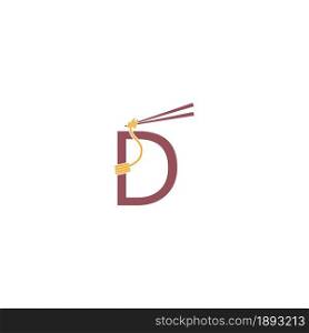 Noodle design wrapped around a letter D icon template vector