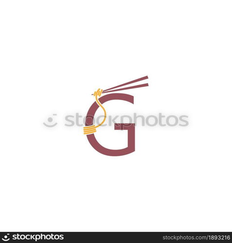 Noodle design wrapped around a letter G icon template vector