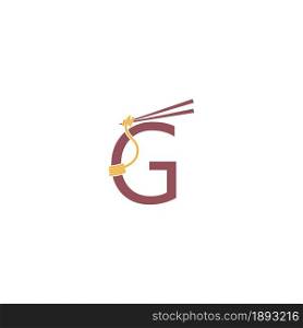 Noodle design wrapped around a letter G icon template vector