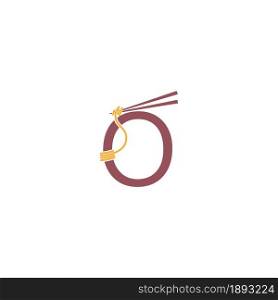Noodle design wrapped around a letter O icon template vector