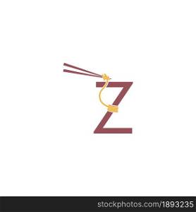 Noodle design wrapped around a letter Z icon template vector