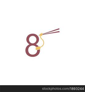 Noodle design wrapped around a Number 8 icon template vector