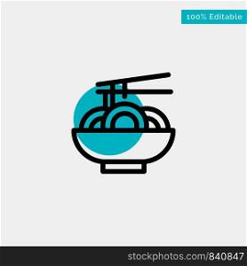 Noodle, Food, China, Chinese turquoise highlight circle point Vector icon