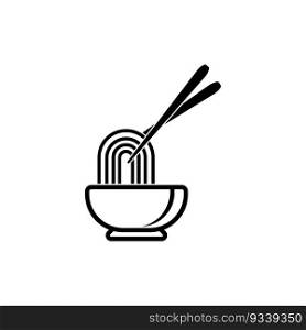 Noodle icon logo vector,illustration design template.