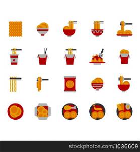 Noodle icon set.Vector illustration