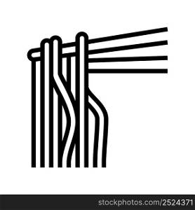 noodle pasta line icon vector. noodle pasta sign. isolated contour symbol black illustration. noodle pasta line icon vector illustration