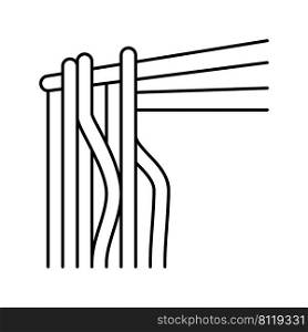noodle pasta line icon vector. noodle pasta sign. isolated contour symbol black illustration. noodle pasta line icon vector illustration