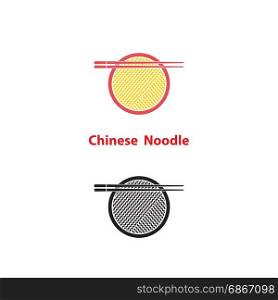 Noodle restaurant and food logo vector design.Chinese noodle logo design template.Taste of Asia logo template design.Vector Illustration.