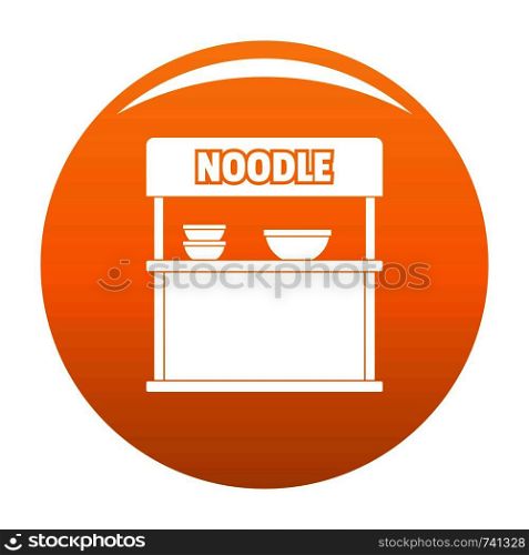 Noodle selling icon. Simple illustration of noodle selling vector icon for any design orange. Noodle selling icon vector orange