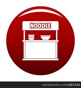 Noodle selling icon. Simple illustration of noodle selling vector icon for any design red. Noodle selling icon vector red