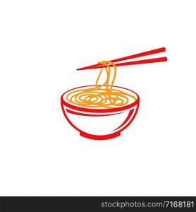 Noodles food sign symbol illustration design template