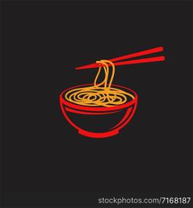 Noodles food sign symbol illustration design template