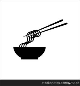 Noodles Icon, Food Icon Vector Art Illustration