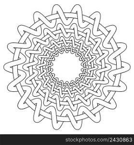 Nordic ethnic circular pattern, the circle bivaet line, spiral, vector template