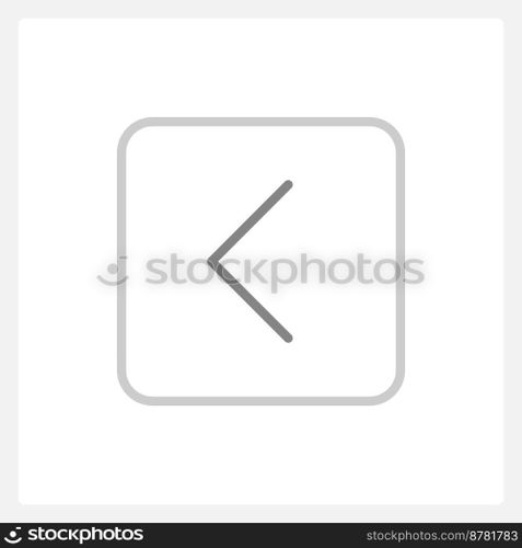 Normal back arrow button UI element template. Editable isolated vector dashboard component. Flat user interface. Visual data presentation. Web design widget for mobile application with light theme. Normal back arrow button UI element template