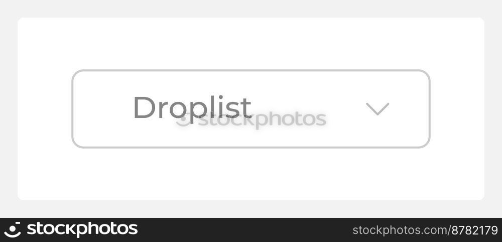 Normal droplist UI element template. Editable isolated vector dashboard component. Flat user interface. Visual data presentation. Web design widget for mobile application with light theme. Normal droplist UI element template