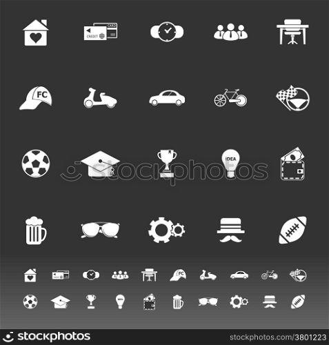 Normal gentleman icons on gray background, stock vector
