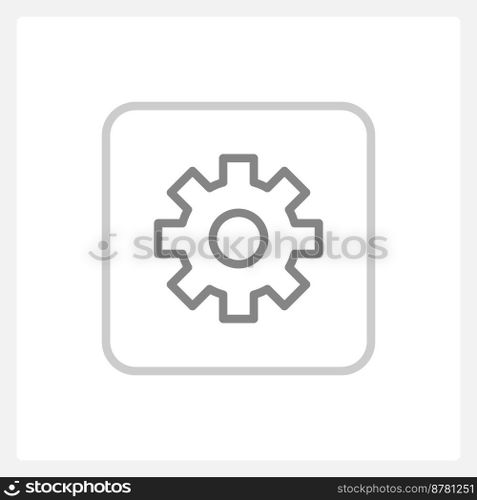 Normal settings button UI element template. Editable isolated vector dashboard component. Flat user interface. Visual data presentation. Web design widget for mobile application with light theme. Normal settings button UI element template
