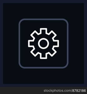 Normal settings button UI element template. Editable isolated vector dashboard component. Flat user interface. Visual data presentation. Web design widget for mobile application with dark theme. Normal settings button UI element template