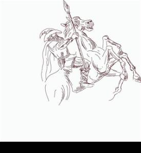 Norse God Odin riding eight-legged horse