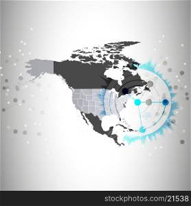 north america map background vector illustration, background for communication.
