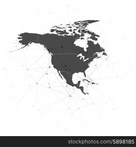 north america map background vector illustration, background for communication.