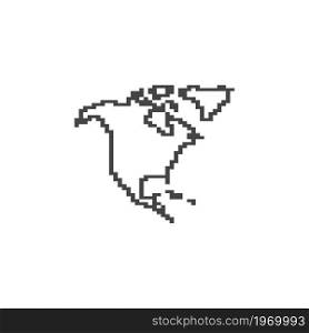 North America map illustration vector flat design