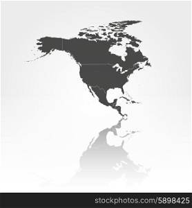 North america map with shadow background vector illustration. North america map background vector