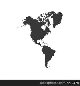North and South America map. Vector eps10