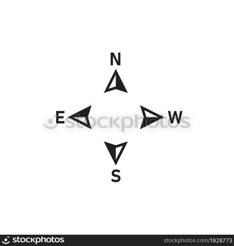 North arrow icon. Compas symbol. Map direction sign. North, south, west, east logo in vector flat style.